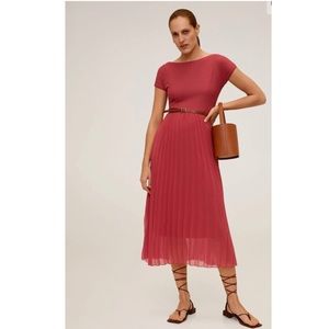 Mango Caldero dress, cranberry size 10